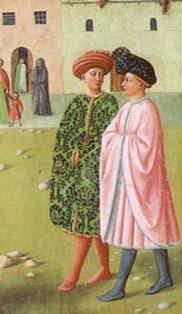 Masaccio, part. abbigliamento maschile del XV secolo