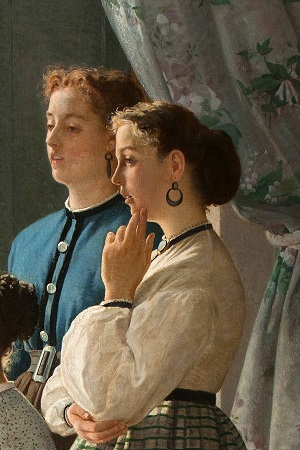 silvestro Lega: una delle due ragazze, batte il tempo con la mano