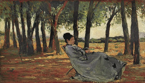 Giovanni Fattori, La signora Teresa Fabbrini a Castiglioncello: l'artista ritrae la moglie del critico Diego Martelli nella pineta di Castiglioncello